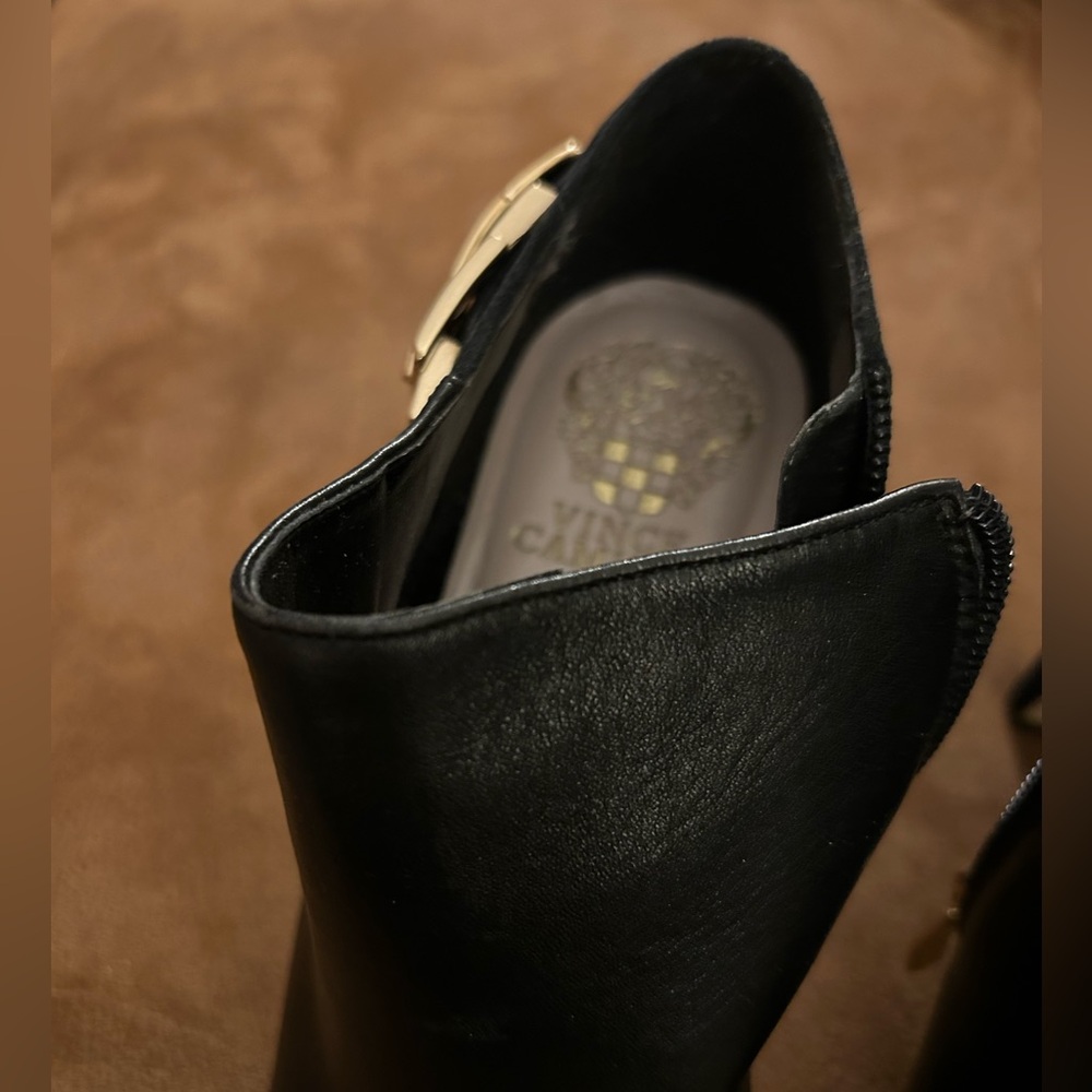 Vince Camuto Black Suede and Leather Booties - Picture 2 of 9